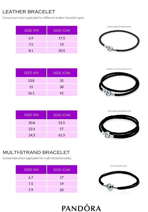 lv bracelet size chart